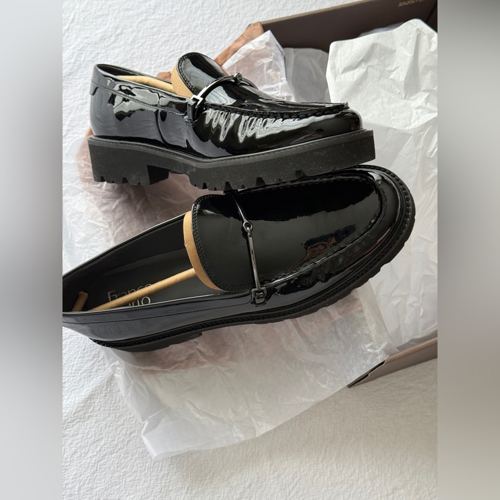 NWT Franco Sarto Senna Lug Sole Loafer Black Patent Leather Size 10 - Picture 8 of 15